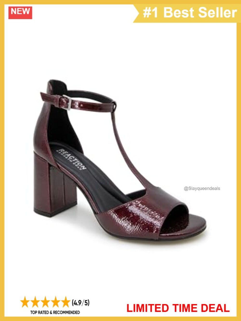 Kenneth Cole Reaction Levine T-Strap Slingback Pump Block Heel